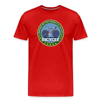 Fahrrad, Rennrad, ultimative Freiheit, Radtour - Männer Premium Bio T-Shirt - Rot - Vorne - Damien (186cm)