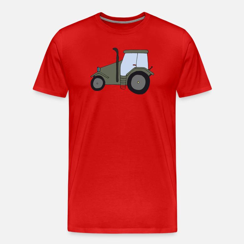 traktor oldtimer - Männer Premium Bio T-Shirt - Rot