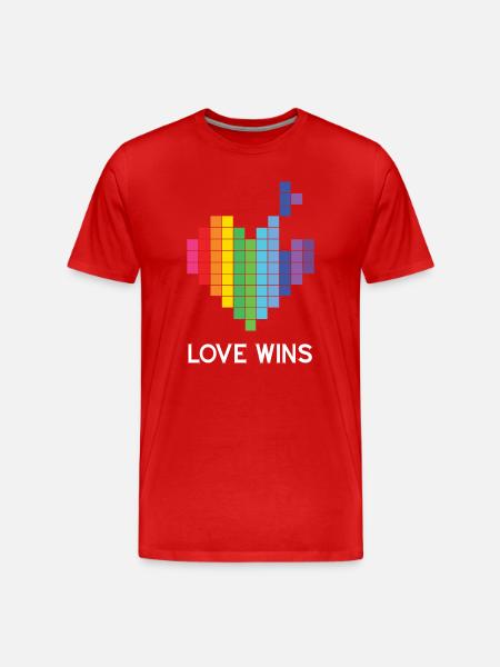 Pride Month LGBT - Love Wins - Men's Premium Organic T-Shirt - red