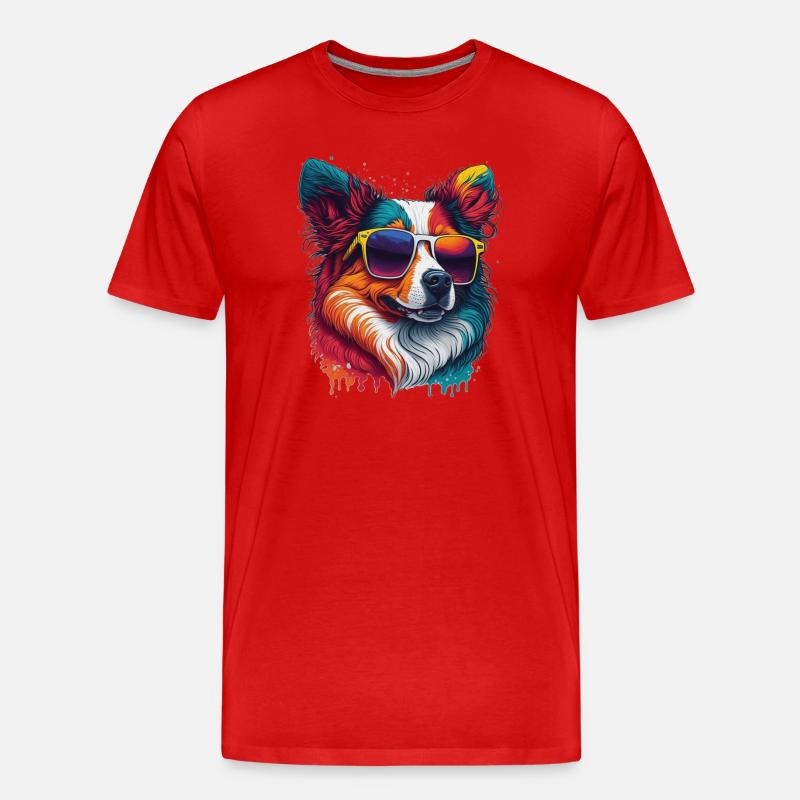 cooler Hund - Männer Premium Bio T-Shirt - Rot