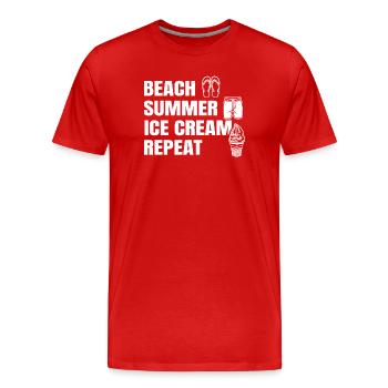 Eiscreme Liebhaber Spruch - Männer Premium Bio T-Shirt - Rot - Vorne - Damien (186cm)