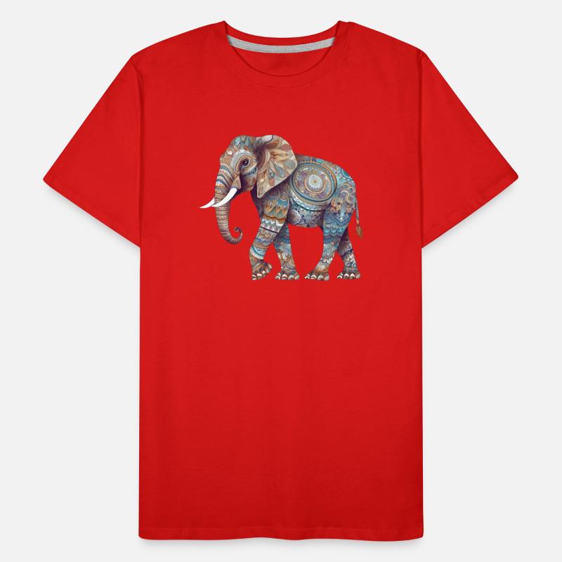 Colorful Mandala Elephant Men's Premium Organic T-Shirt