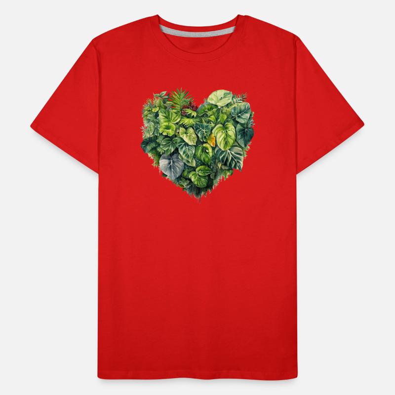 Forêt tropicale de Leaf Heart T-shirt bio Premium Homme