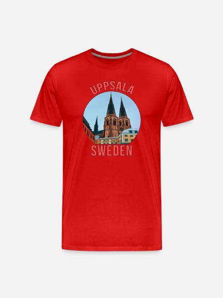 Uppsala Sweden - Men's Premium Organic T-Shirt - red