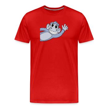 Affe Gruß Begrüßung - Männer Premium Bio T-Shirt - Rot - Vorne - Damien (186cm)