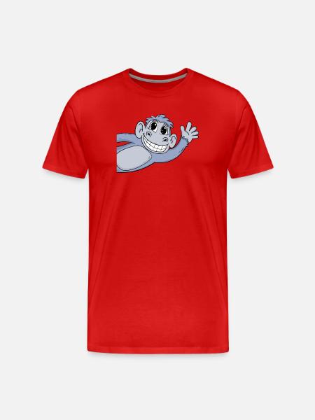 Monkey Greeting Greeting - Men's Premium Organic T-Shirt - red
