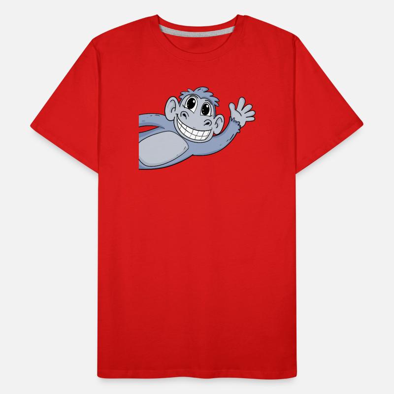 Monkey Greeting Greeting Men's Premium Organic T-Shirt
