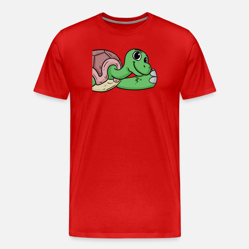 Schildkröte Gruß Begrüßung - Männer Premium Bio T-Shirt - Rot