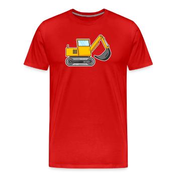 Pelle hydraulique de chantier Pilote de pelle - T-shirt bio Premium Homme - rouge - Devant - Damien (186cm)