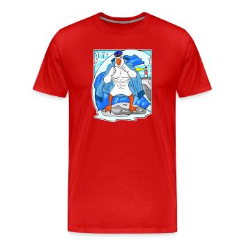 Muscles Seagull Sea North Sea Gift - Men's Premium Organic T-Shirt - red - Front - Damien (186cm)