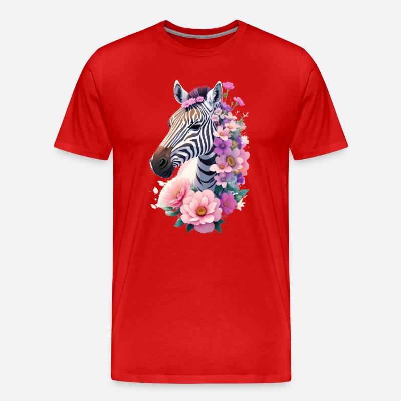 Zebra - Männer Premium Bio T-Shirt - Rot