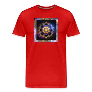 Mandala Lotusblume - Männer Premium Bio T-Shirt - Rot - Vorne - Damien (186cm)