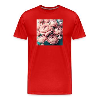 Fleur - T-shirt bio Premium Homme - rouge - Devant - Damien (186cm)