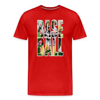 BASEBALL - Männer Premium Bio T-Shirt - Rot - Vorne - Damien (186cm)