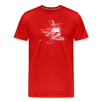 Space - Men's Premium Organic T-Shirt - red - Front - Damien (186cm)