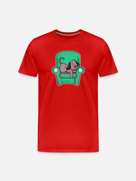 Sleeping dog - Men's Premium Organic T-Shirt - red