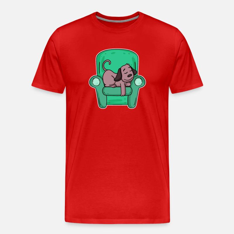 Schlafender Hund - Männer Premium Bio T-Shirt - Rot