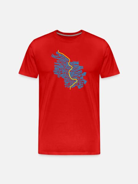 Köln - 86 Veedel  - Männer Premium Bio T-Shirt - Rot