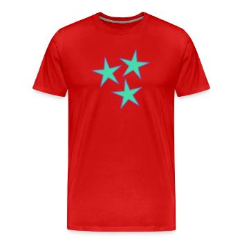 ETOILE. ETOILES. STAR. FÊTE. ANNIVERSAIRE. NOËL - T-shirt bio Premium Homme - rouge - Devant - Damien (186cm)