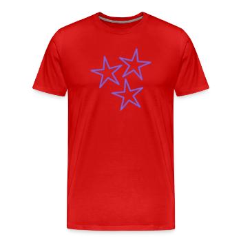 ETOILE. ETOILES. STAR. FÊTE. ANNIVERSAIRE. NOËL. - T-shirt bio Premium Homme - rouge - Devant - Damien (186cm)