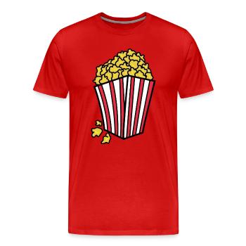Movies, Theater, Movie, Watching, Popcorn, Streaming - Men's Premium Organic T-Shirt - red - Front - Damien (186cm)