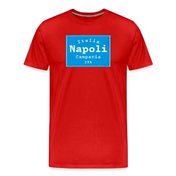 La ville bleue de Naples signe l’ITA - T-shirt bio Premium Homme - rouge - Devant - Damien (186cm)