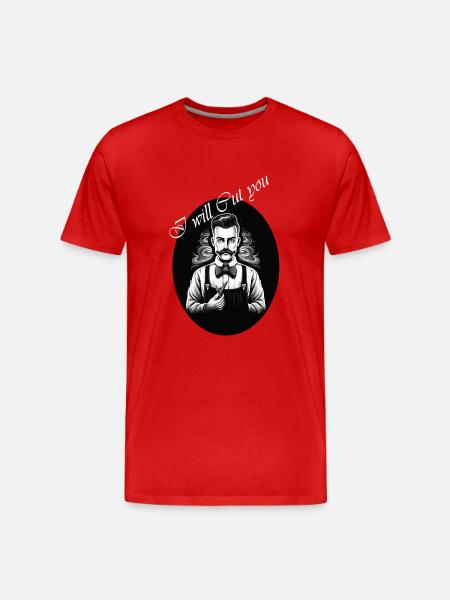 Barber_I will cut you - Men's Premium Organic T-Shirt - red