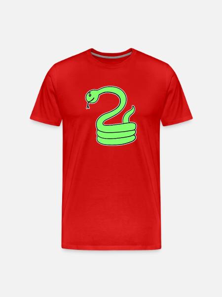 Serpent - Serpent vert - T-shirt bio Premium Homme - rouge