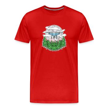 Drohne - Männer Premium Bio T-Shirt - Rot - Vorne - Damien (186cm)