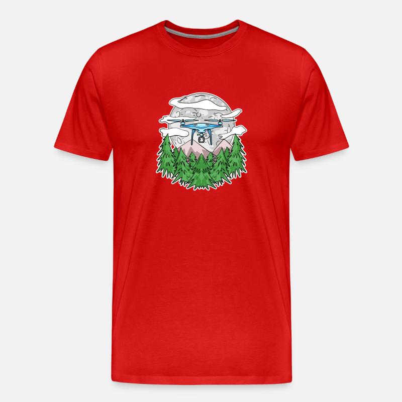 Drohne - Männer Premium Bio T-Shirt - Rot
