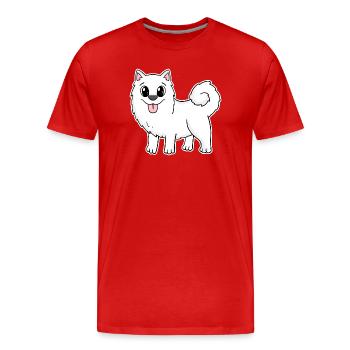 Samoyède Chien Races Chiens Chiens - T-shirt bio Premium Homme - rouge - Devant - Damien (186cm)