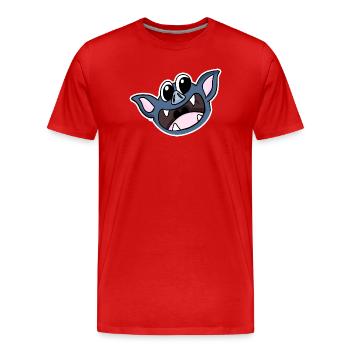Fledermaus Kopf - Männer Premium Bio T-Shirt - Rot - Vorne - Damien (186cm)
