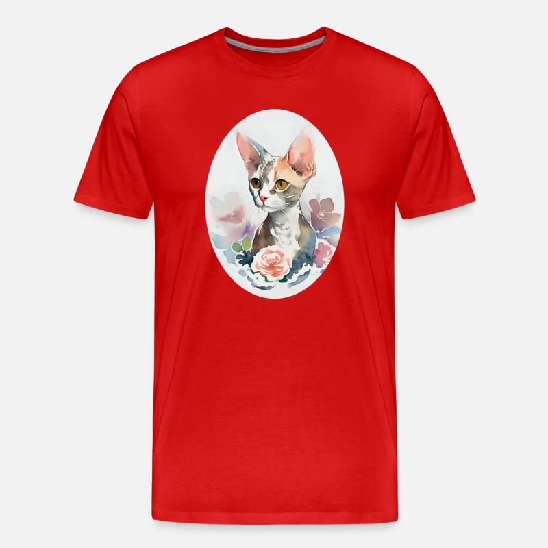 Devon Rex - Männer Premium Bio T-Shirt - Rot