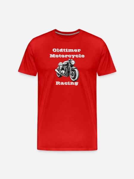 Oldtimer Motorcycle Racing white - Men's Premium Organic T-Shirt - red