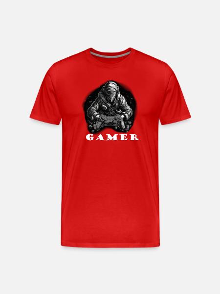 Gamer 2 white - Men's Premium Organic T-Shirt - red