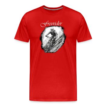 Freerider weiß - Männer Premium Bio T-Shirt - Rot - Vorne - Damien (186cm)