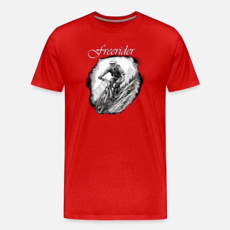 Freerider weiß - Männer Premium Bio T-Shirt - Rot