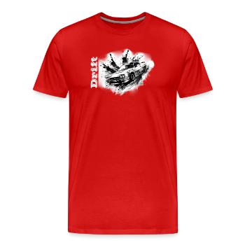 Dérive blanche - T-shirt bio Premium Homme - rouge - Devant - Damien (186cm)
