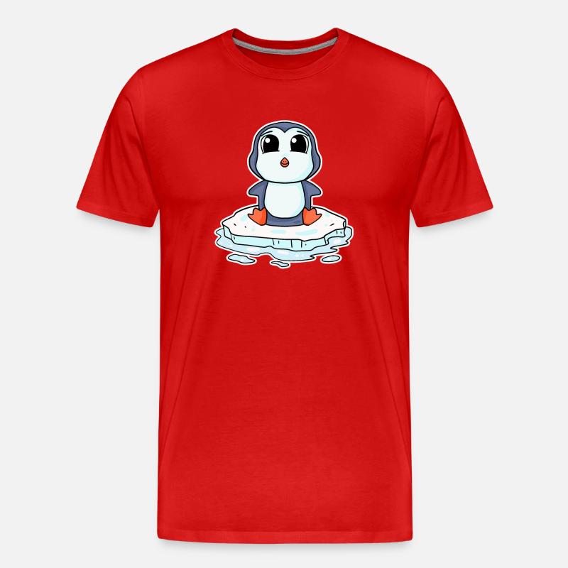Pinguin Pinguine - Männer Premium Bio T-Shirt - Rot