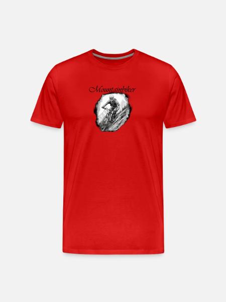 Mountainbiker - Männer Premium Bio T-Shirt - Rot