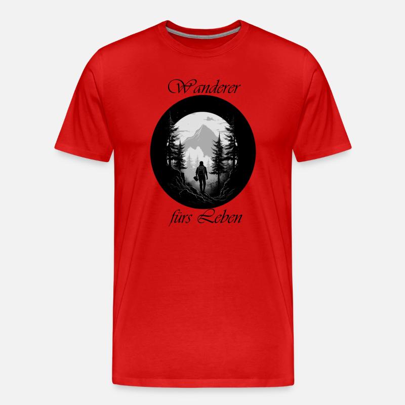 Wanderer fürs Leben - Männer Premium Bio T-Shirt - Rot