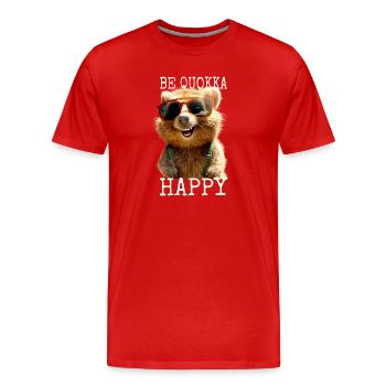 Quokka Be Quokka Happy Australia Smile Quokkas - Men's Premium Organic T-Shirt - red - Front - Damien (186cm)