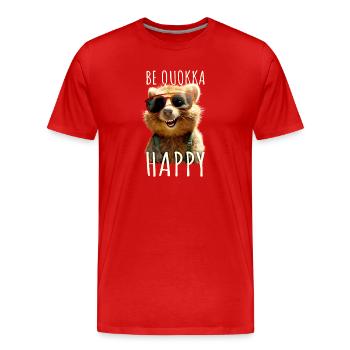 Quokka Be Quokka Happy Australia Smile Quokkas - Men's Premium Organic T-Shirt - red - Front - Damien (186cm)