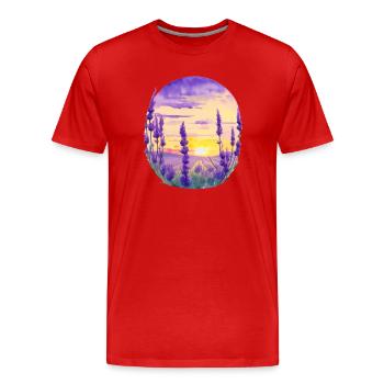 Champ de lavande - T-shirt bio Premium Homme - rouge - Devant - Damien (186cm)