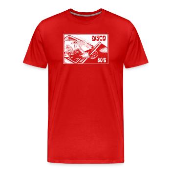 DISCO - T-shirt bio Premium Homme - rouge - Devant - Damien (186cm)