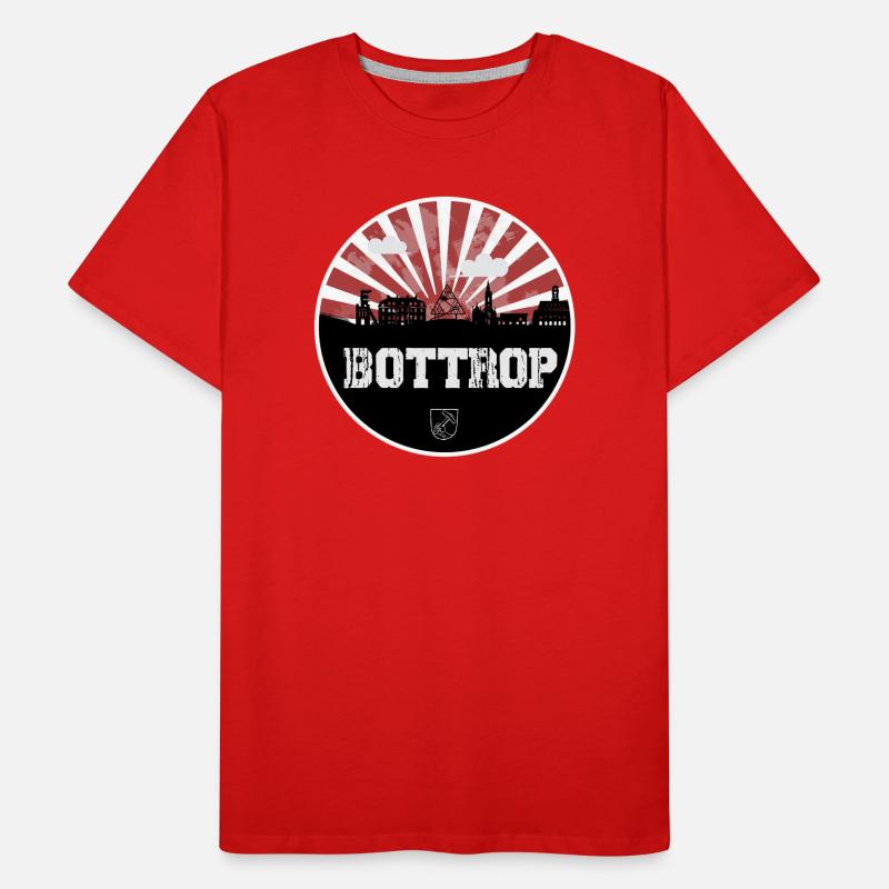 Bottrop Skyline Rotweiß Männer Premium Bio T-Shirt
