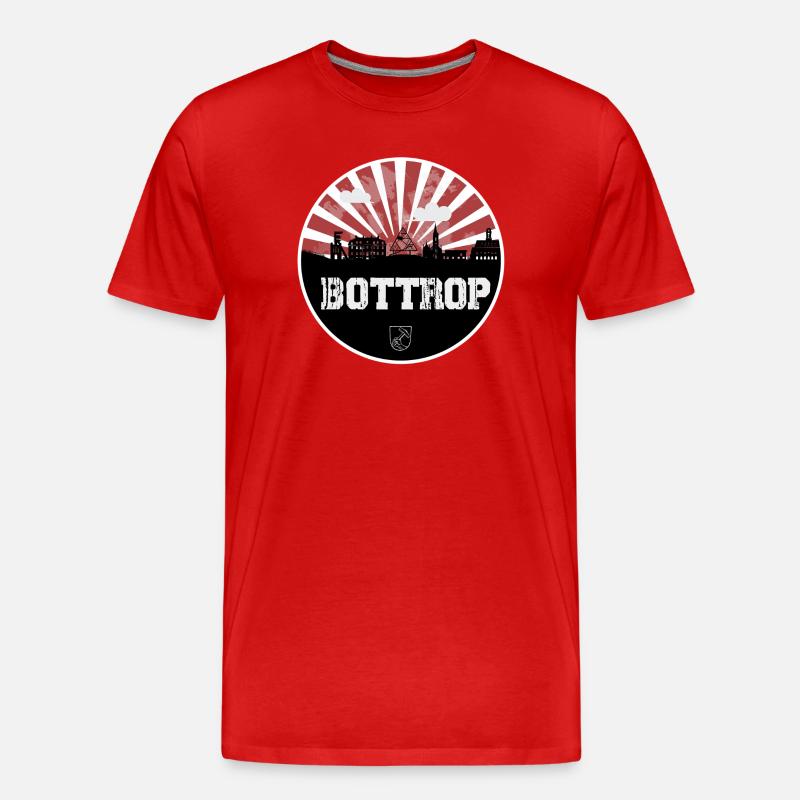 Bottrop Skyline Rouge & Blanc - T-shirt bio Premium Homme - rouge