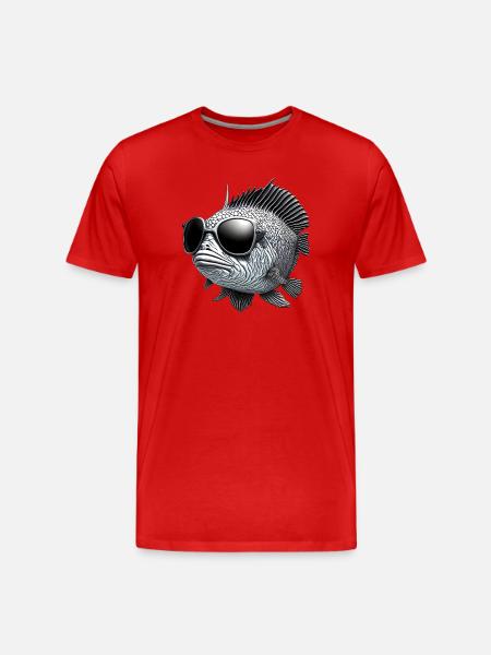 Big fish with sunglasses - Men's Premium Organic T-Shirt - red