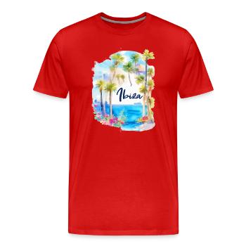 Ibiza - T-shirt bio Premium Homme - rouge - Devant - Damien (186cm)