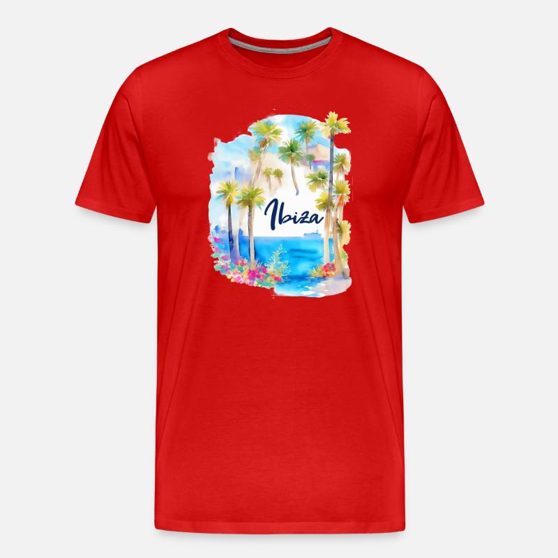 Ibiza - Männer Premium Bio T-Shirt - Rot